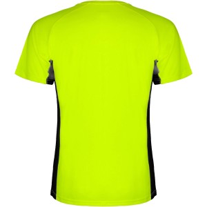 Shanghai short sleeve men's sports t-shirt, Fluor Green, Solid black (T-shirt, mixed fiber, synthetic)