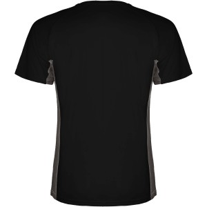 Shanghai short sleeve men's sports t-shirt, Solid black, Dark Lead (T-shirt, mixed fiber, synthetic)