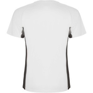 Shanghai short sleeve men's sports t-shirt, White, Dark Lead (T-shirt, mixed fiber, synthetic)