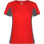 Shanghai short sleeve women's sports t-shirt, Red, Dark Lead
