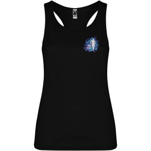 Shura women's sports vest, Solid black (T-shirt, mixed fiber, synthetic)
