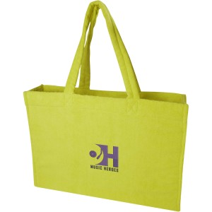 Siam GRS recycled terry beach tote bag 13L, Lime (Beach bags)