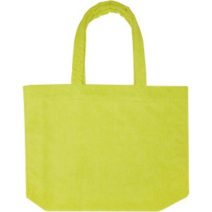 Siam GRS recycled terry beach tote bag 13L, Lime (Beach bags)