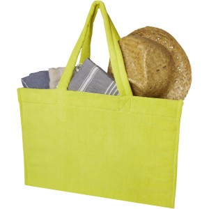 Siam GRS recycled terry beach tote bag 13L, Lime (Beach bags)