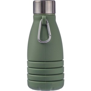 Silicone foldable drinking bottle 550 ml Erin, green (Sport bottles)