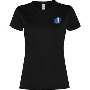 Slam short sleeve women's sports t-shirt, Solid black (T-shirt, mixed fiber, synthetic)