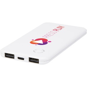 Slender 4000 mAh slim dual power bank, White (Powerbanks)