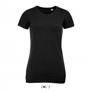 SOL'S MILLENIUM WOMEN - ROUND-NECK T-SHIRT, Deep Black