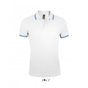 SOL'S PASADENA MEN - POLO SHIRT, White/Aqua