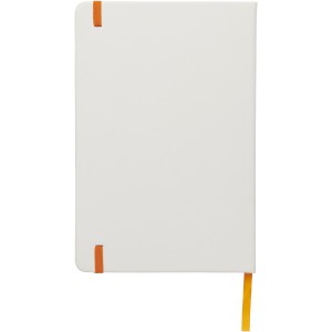 Spectrum A5 white notebook with coloured strap, White,Orange (Notebooks)