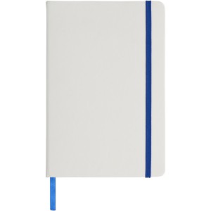 Spectrum A5 white notebook with coloured strap, White,Royal blue (Notebooks)