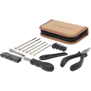 Spike 24-piece RCS recycled plastic tool set with cork pouch (Tools)