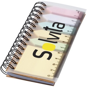 Spinner spiral notebook with coloured sticky notes, Natural (Sticky notes)