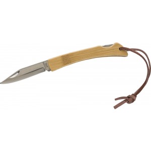 Stainless steel and bamboo foldable knife Beckett, brown (Metal kitchen equipments)