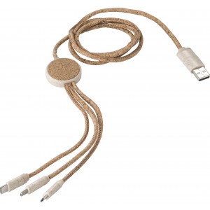 Stainless steel charging cable Gemma, brown (Eletronics cables, adapters)