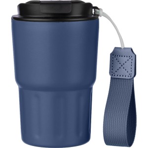 Stainless steel double walled mug Louisa, blue