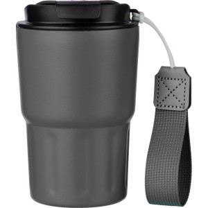 Stainless steel double walled mug Louisa, grey (Glasses)