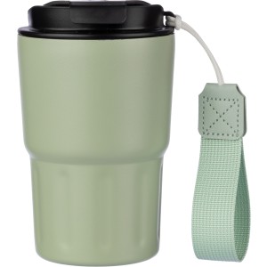 Stainless steel double walled mug Louisa, light green (Glasses)