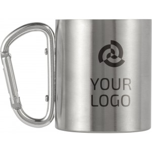 Stainless steel double walled mug Nella, silver (Mugs)