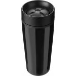 Stainless steel double walled travel mug Elisa, black (6533-01)