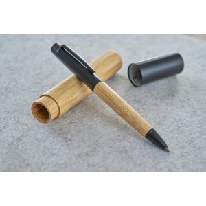 Stainless steel twist ballpen Anke, black (Metallic pen)