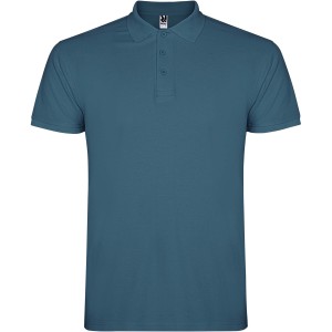 Star short sleeve men's polo, Storm blue (Polo short, mixed fiber, synthetic)