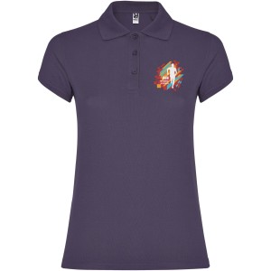 Star short sleeve women's polo, Lilac (Polo short, mixed fiber, synthetic)