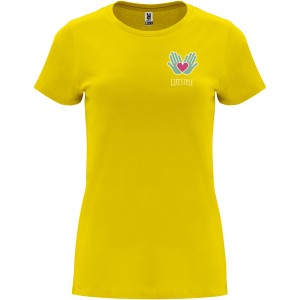 Capri short sleeve women's t-shirt, Yellow (T-shirt, 90-100% cotton)