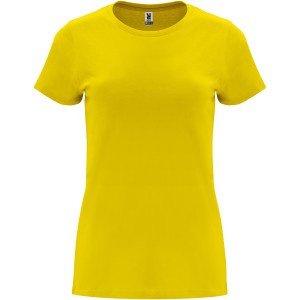 Capri short sleeve women's t-shirt, Yellow (T-shirt, 90-100% cotton)