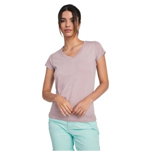 Victoria short sleeve women's v-neck t-shirt, Light pink (T-shirt, 90-100% cotton)