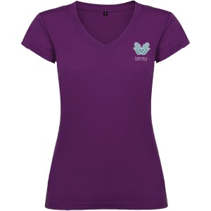 Victoria short sleeve women's v-neck t-shirt, Purple (T-shirt, 90-100% cotton)
