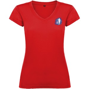 Victoria short sleeve women's v-neck t-shirt, Red (T-shirt, 90-100% cotton)