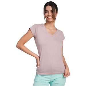 Victoria short sleeve women's v-neck t-shirt, Red (T-shirt, 90-100% cotton)