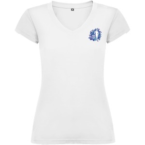 Victoria short sleeve women's v-neck t-shirt, White (T-shirt, 90-100% cotton)