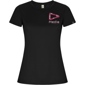Imola short sleeve women's sports t-shirt, Solid black (T-shirt, mixed fiber, synthetic)