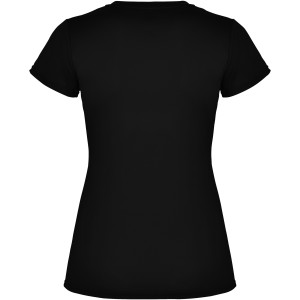 Montecarlo short sleeve women's sports t-shirt, Solid black (T-shirt, mixed fiber, synthetic)