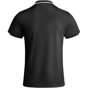 Tamil short sleeve men's sports polo, Solid black, White (T-shirt, mixed fiber, synthetic)