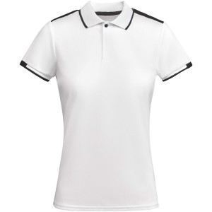 Tamil short sleeve women's sports polo, White, Black