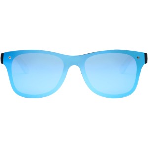 Tan sunglasses with bamboo temples, Blue (Sunglasses)