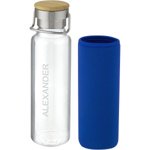 Thor 660 ml glass bottle with neoprene sleeve, Blue (Water bottles)