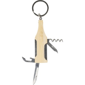 Bamboo multitool keychain Inaya, brown