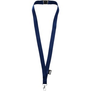 Tom recycled PET lanyard with breakaway closure, Navy (Lanyard, armband, badge holder)