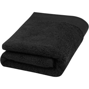 Nora 550 g/m2 cotton bath towel 50x100 cm, Solid black (Towels)