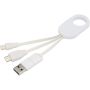 Troop 4-in-1 recycled plastic charging cable, White