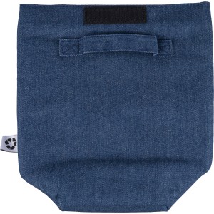 Recycled denim cooler roll-top bag Mira, blue