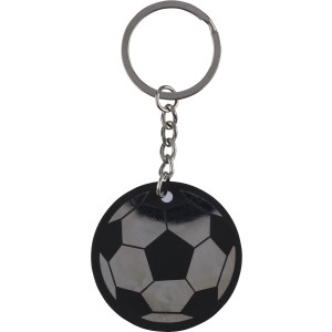 Recycled stainless steel soccer ball keychain Ciro, black