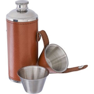 Recycled stainless steel flask Brock, brown