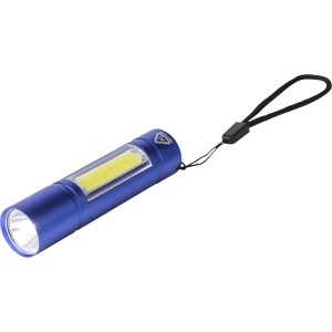 Recycled aluminium COB flashlight Sami, cobalt blue