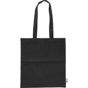 Recycled cotton shopping bag (120 gsm) Elara, Black