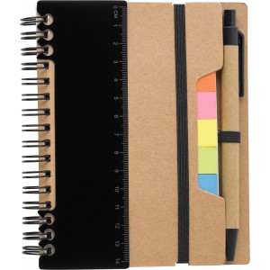 Recycled paper notebook Angela, black